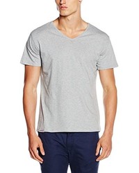 graues T-Shirt mit einem V-Ausschnitt von HÄRVIST