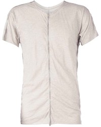 graues T-Shirt mit einem V-Ausschnitt von Isaac Sellam