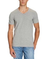 graues T-Shirt mit einem V-Ausschnitt von Jack & Jones