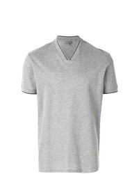 graues T-Shirt mit einem V-Ausschnitt von Lanvin