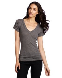 graues T-Shirt mit einem V-Ausschnitt von LnA