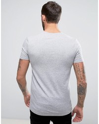 graues T-Shirt mit einem V-Ausschnitt von Asos