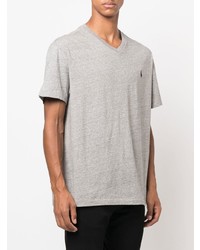 graues T-Shirt mit einem V-Ausschnitt von Polo Ralph Lauren
