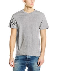 graues T-Shirt mit einem V-Ausschnitt von Stedman Apparel
