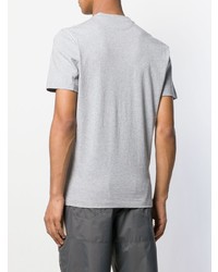 graues T-Shirt mit einem V-Ausschnitt von Brunello Cucinelli