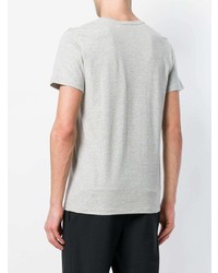 graues T-Shirt mit einem V-Ausschnitt von Plein Sport