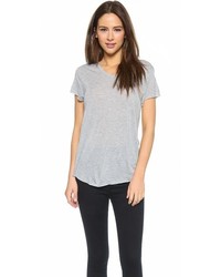 graues T-Shirt mit einem V-Ausschnitt von Zoe Karssen
