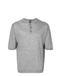 graues T-shirt mit einer Knopfleiste von Eleventy