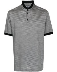 graues T-shirt mit einer Knopfleiste von Giorgio Armani