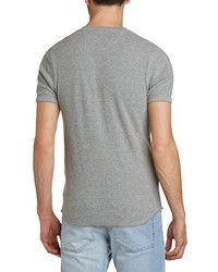 graues T-shirt mit einer Knopfleiste von Levi's