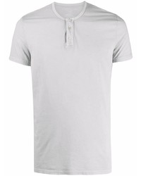 graues T-shirt mit einer Knopfleiste von Majestic Filatures