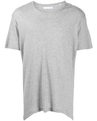 graues T-shirt mit einer Knopfleiste von Private Stock