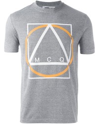 graues T-shirt mit geometrischem Muster von McQ by Alexander McQueen