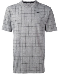 graues T-shirt mit Schottenmuster von Nike