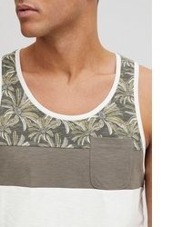 graues Trägershirt mit Blumenmuster von Solid