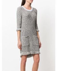 graues Tweed gerade geschnittenes Kleid von Sonia Rykiel