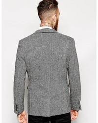 graues Tweed Sakko von Asos