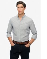 graues vertikal gestreiftes Businesshemd von Superdry