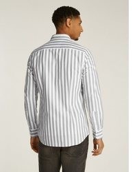 graues vertikal gestreiftes Businesshemd von Tommy Hilfiger