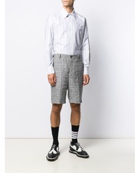 graues vertikal gestreiftes Langarmhemd von Thom Browne