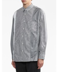 graues vertikal gestreiftes Langarmhemd von Comme des Garcons Homme