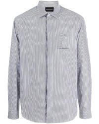 graues vertikal gestreiftes Langarmhemd von Emporio Armani