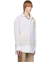 graues vertikal gestreiftes Langarmhemd von Feng Chen Wang