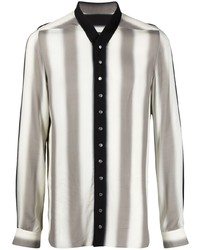 graues vertikal gestreiftes Langarmhemd von Rick Owens