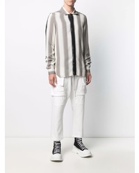 graues vertikal gestreiftes Langarmhemd von Rick Owens