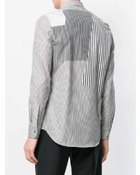 graues vertikal gestreiftes Langarmhemd von Alexander McQueen