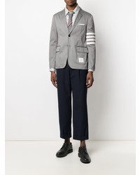 graues vertikal gestreiftes Langarmhemd von Thom Browne