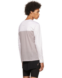 graues vertikal gestreiftes Langarmshirt von Soar Running