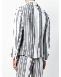 graues vertikal gestreiftes Leinen Sakko von Thom Browne