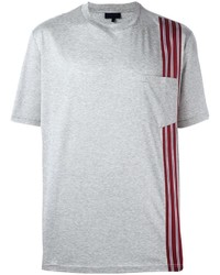 graues vertikal gestreiftes T-Shirt mit einem Rundhalsausschnitt von Lanvin