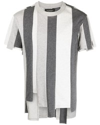 graues vertikal gestreiftes T-Shirt mit einem Rundhalsausschnitt von Viktor & Rolf