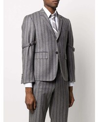 graues vertikal gestreiftes Wollsakko von Thom Browne