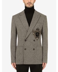 graues vertikal gestreiftes Zweireiher-Sakko von Dolce & Gabbana