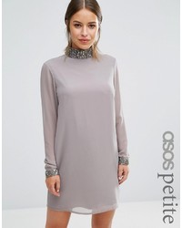 graues verziertes gerade geschnittenes Kleid von Asos