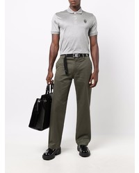 graues verziertes Polohemd von Alexander McQueen