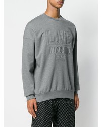 graues verziertes Sweatshirt von Love Moschino