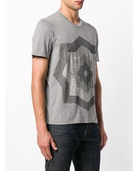 graues verziertes T-Shirt mit einem Rundhalsausschnitt von John Richmond