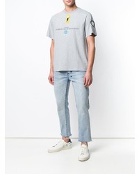 graues verziertes T-Shirt mit einem Rundhalsausschnitt von Golden Goose Deluxe Brand