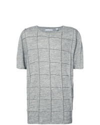 graues verziertes T-Shirt mit einem Rundhalsausschnitt von Private Stock