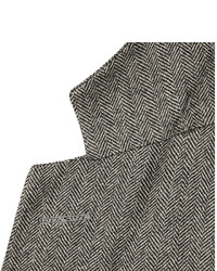 graues Wollsakko mit Fischgrätenmuster von Dunhill