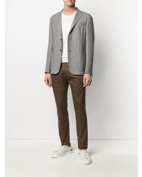 graues Wollsakko mit geometrischem Muster von Z Zegna