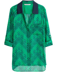 grüne bedruckte Bluse