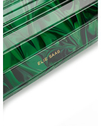 grüne bedruckte Clutch von Elie Saab