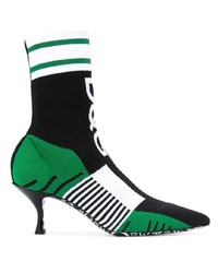 grüne bedruckte elastische Stiefeletten von Dolce & Gabbana