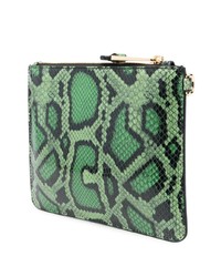 grüne bedruckte Leder Clutch Handtasche von Moschino