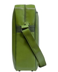 grüne bedruckte Leder Umhängetasche von Logoshirt